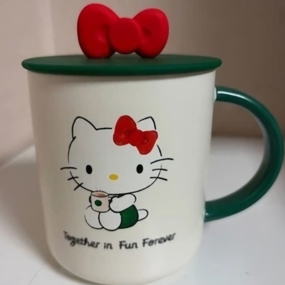 Starbucks Hello Kitty Mug with Red and Green Accents